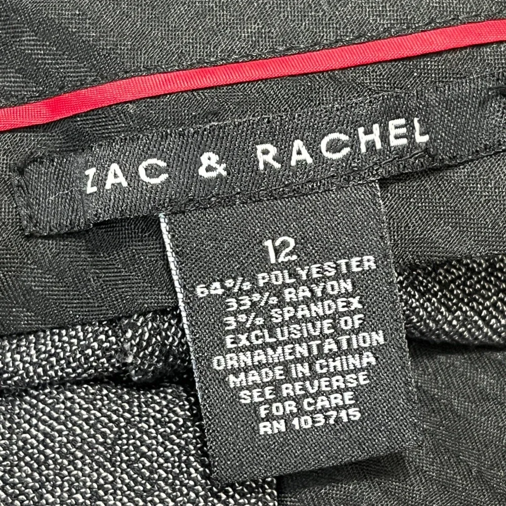 Zac & Rachel Stretch Straight Leg Dress Pants Gray Office‎ 12 Women Corporate